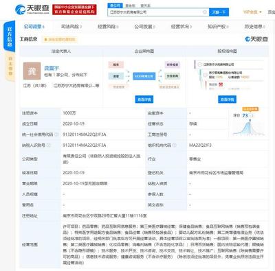 苏宁易购跨界布局医药领域 成立江苏苏宁大药房，注册资本1000万